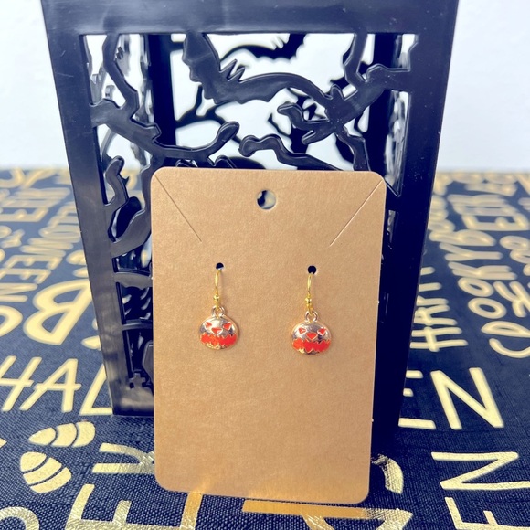 Jewelry - Halloween Earrings - Gold Pumpkins